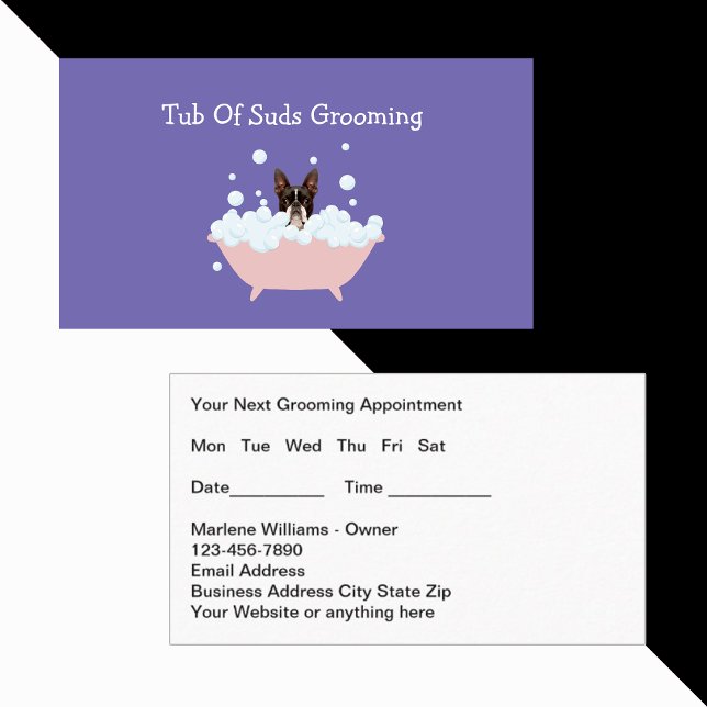 Fun Pet Grooming Appointment Business Cards (Creator Uploaded)