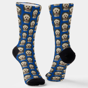 Fun Pet Photo Deep Blue Trendy Socks