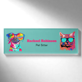 Fun Pet Sitter Dog Walker Name Tag