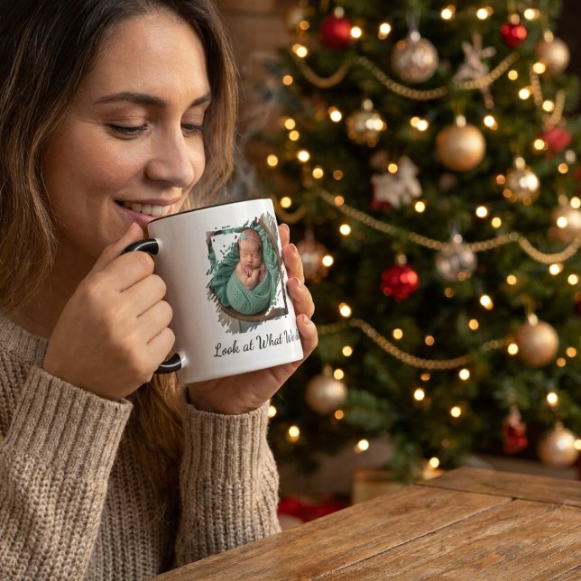 Fun Photo Birth Announcement  Personalized Mug (Creator Uploaded)