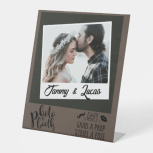 Fun Photo Booth Wedding Photograph Custom Pedestal Sign