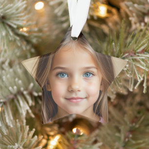 Fun PHOTO Christmas Star personalize Ornament