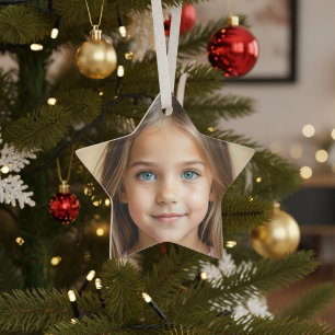 Fun PHOTO Christmas Star personalize Ornament