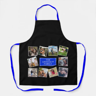 Fun Photo Collage Black and Blue Apron