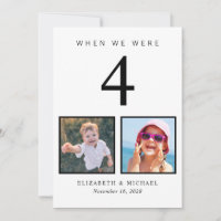 Fun Photo Wedding Table Number Card