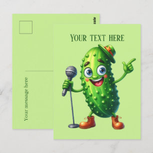 Fun pickle lovers add text postcard