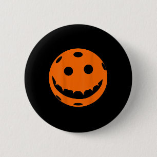 Fun Pickleball Halloween Pumpkin Back Print  2 Inch Round Button