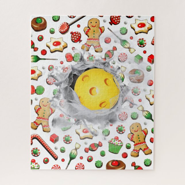 Fun Pickleball Holiday Gift Jigsaw Puzzle (Vertical)