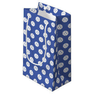 Fun Pickleball Pattern Blue White Sports Balls Small Gift Bag