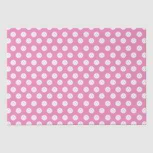Fun Pickleball Pattern Pink White Sports Balls Tissue Paper