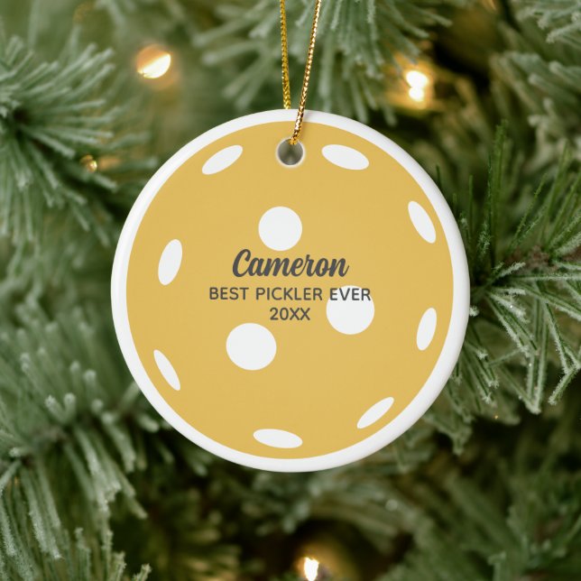 Fun Pickleball Personalized Name Or Custom Text Ceramic Ornament (Tree)