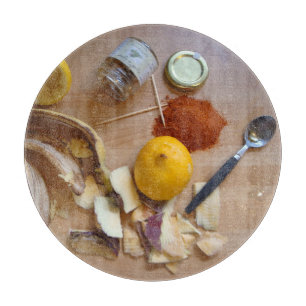 fun picture of chopped veg prep for dinner cutting board