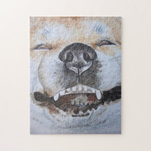 fun picture of cute dog smiling jigsaw puzzle