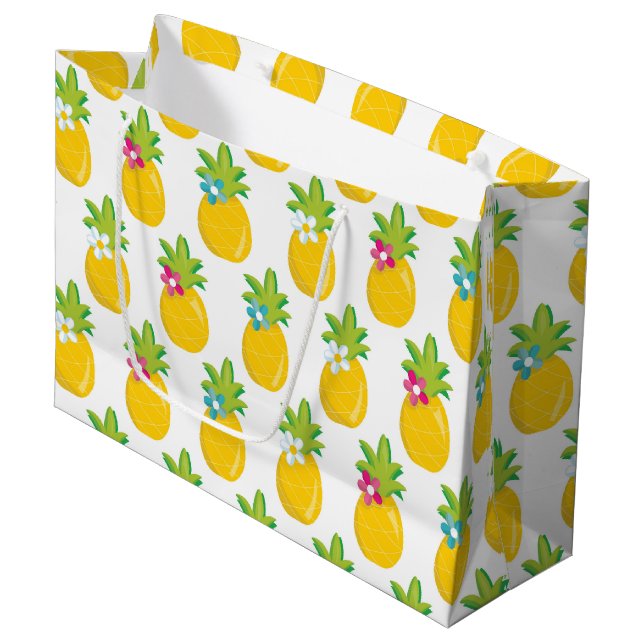 Fun Pineapple party fruit large gift bag (Front Angled)