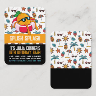 Fun Pineapple, Pool Party Birthday Handout Tickets
