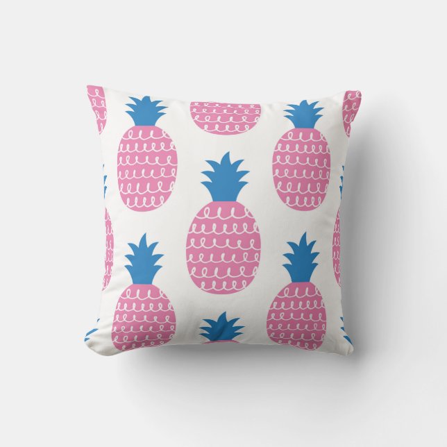 Fun pineapple seamless pattern vintage illustratio throw pillow (Front)