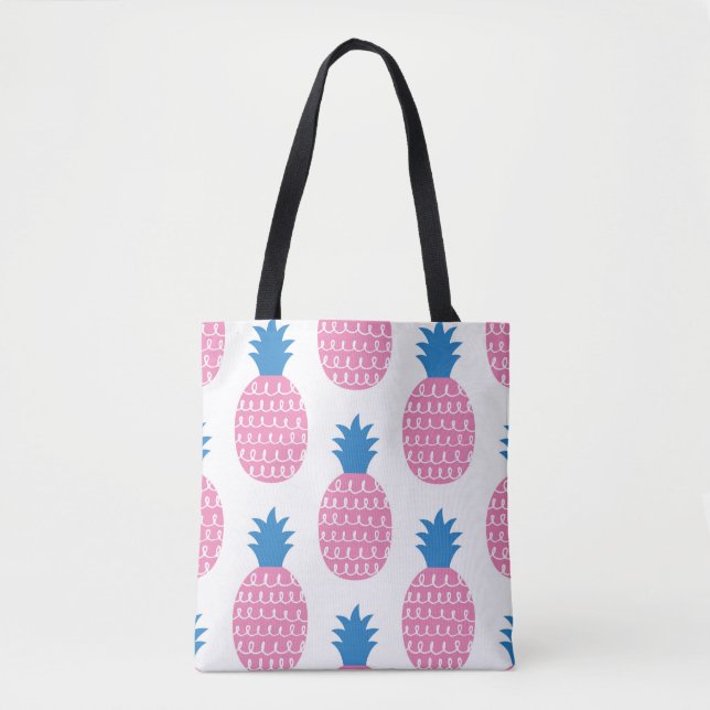 Fun pineapple seamless pattern vintage illustratio tote bag (Front)
