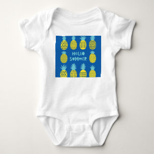 Fun Pineapple Vintage Card Design Baby Bodysuit