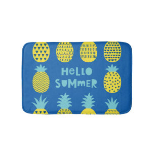 Fun Pineapple Vintage Card Design Bath Mat