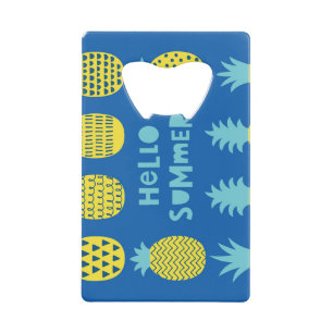Fun Pineapple Vintage Card Design Credit Card Bottle Opener