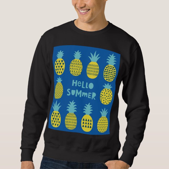 Fun Pineapple Vintage Card Design Sweatshirt (Front)