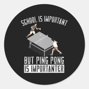 Fun Ping Pong Player Table Tennis Gift Classic Round Sticker