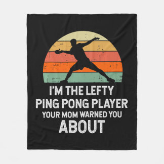 Fun Ping Pong Table Tennis Left Handed Player   Fleece Blanket