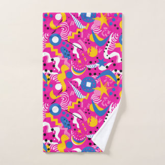 Fun Pink 1980s Aesthetic Bath Towel Set