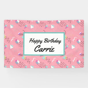 Fun Pink 1990s Throwback Graphics Banner