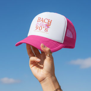 Fun Pink 90s Retro Bachelorette Trucker Hat