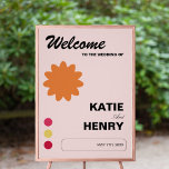 Fun Pink Abstract Graphic Design 20x28 Wedding Poster<br><div class="desc">Graphic design avant garde abstract inspired wedding design with pink,  yellow,  and orange colour scheme</div>