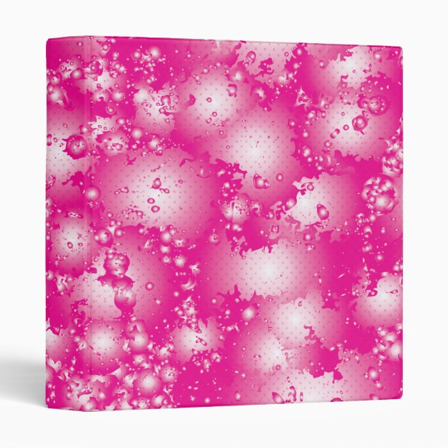Fun PINK Abstract Ink Super Splash pattern Binder (Front/Spine)