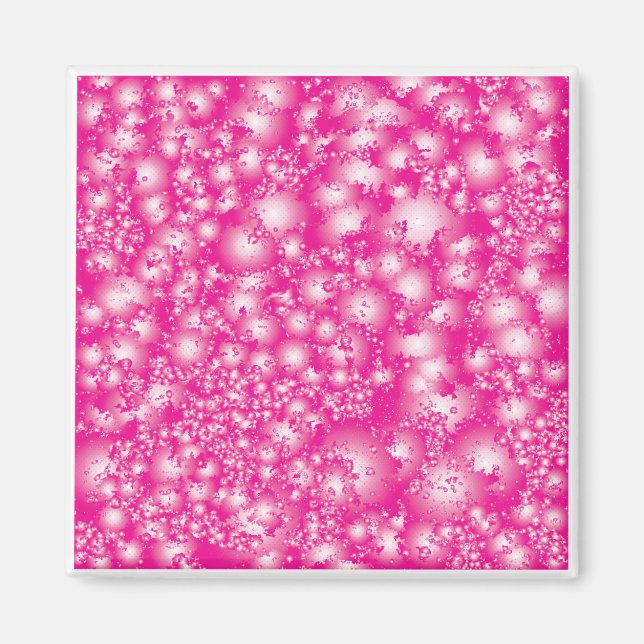 Fun PINK Abstract Ink Super Splash pattern Magnet (Front)