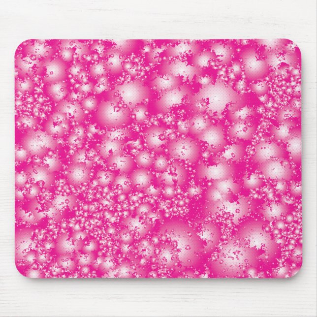 Fun PINK Abstract Ink Super Splash pattern Mouse Pad (Front)