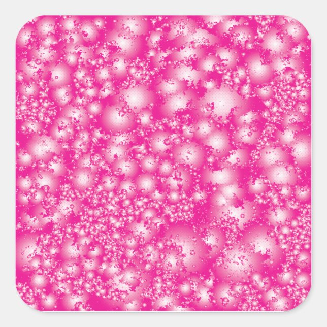 Fun PINK Abstract Ink Super Splash pattern Square Sticker (Front)