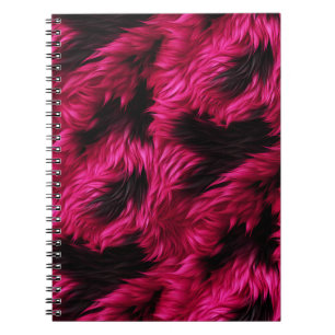 Fun Pink and Black faux monster fur texture Notebook