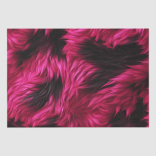 Fun Pink and Black faux monster fur texture Tissue Paper