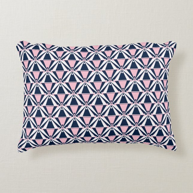 Fun Pink and Blue Pattern  Accent Pillow (Front)