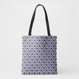 Fun Pink and Blue Pattern  Tote Bag