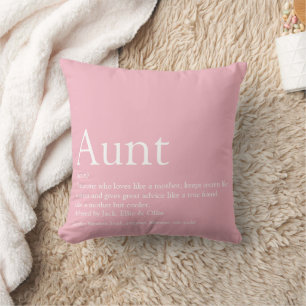 Fun Pink Aunt Definition Quote Throw Pillow
