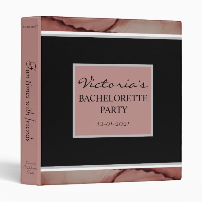 Fun Pink Bachelorette Party Activity Photo Binder (Front/Spine)