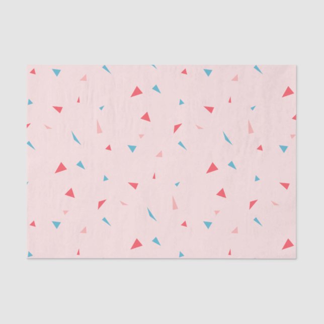 Fun Pink Blue Pattern Colourful Quirky Unique Tissue Paper (Front)