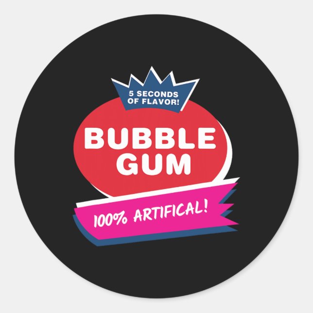 Fun Pink Bubble Gum Halloween Costume  Classic Round Sticker (Front)