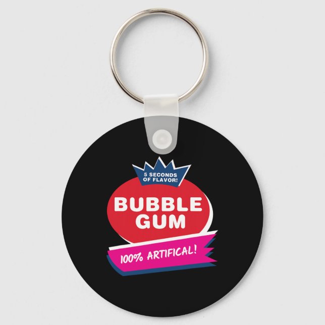Fun Pink Bubble Gum Halloween Costume  Keychain (Front)