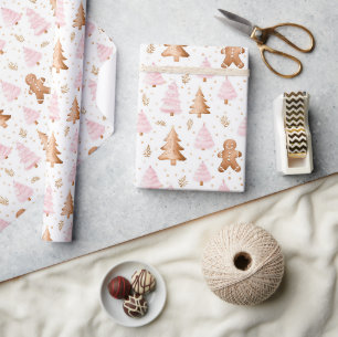 Fun Pink Christmas Sweet Treats Wrapping Paper