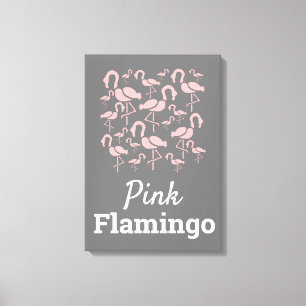 Fun Pink Flamingo bird art Canvas Print