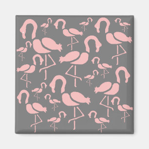 Fun Pink Flamingo bird art Magnet