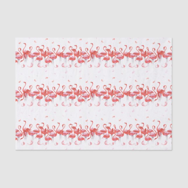 Fun Pink Flamingos Pattern Tissue Paper (Front)