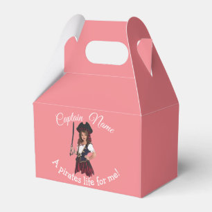 Fun Pink Girl Pirate Favor Box