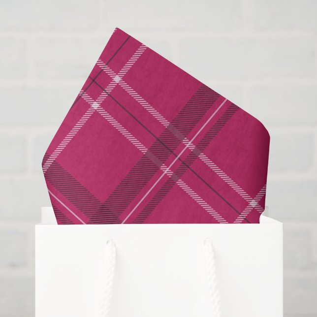 Fun pink holiday plaid tissue paper (Gift Bag)